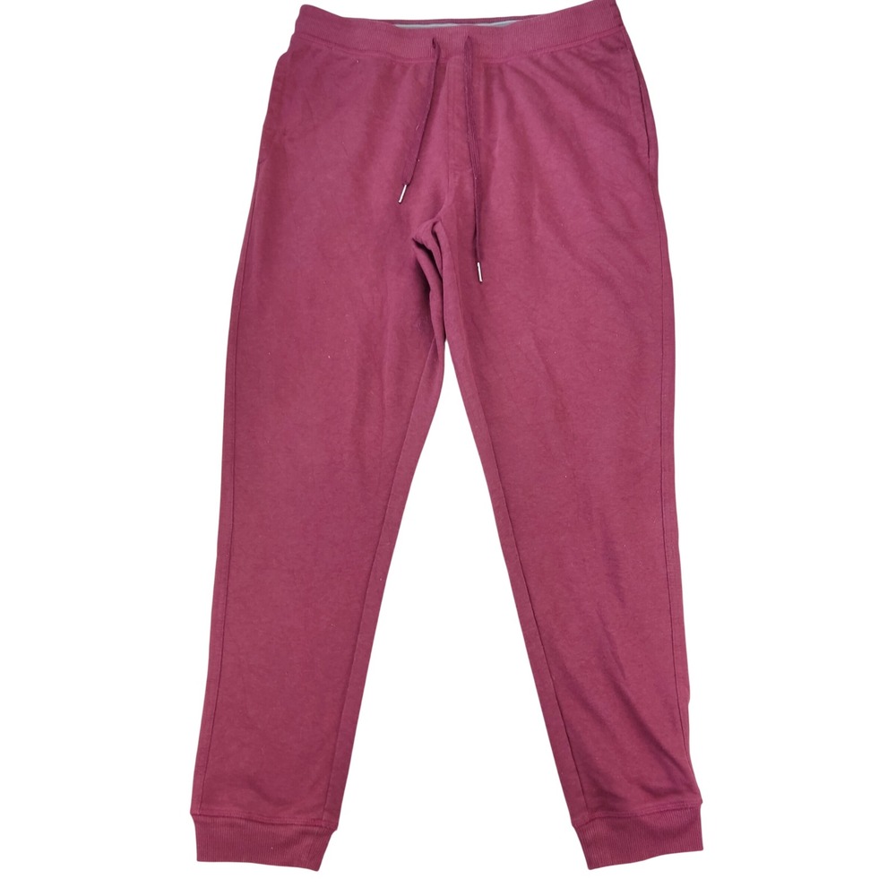 Weatherproof Joggers Mens L Burgundy Vintage Slim Tapered Fit Fleece Sweatpants